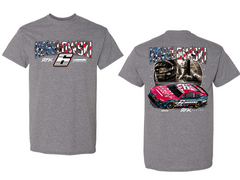 T-shirt NASCAR Brad Keselowski Next Level - Taille XL, Gris, Coton Mélangé, Occasion Vintage