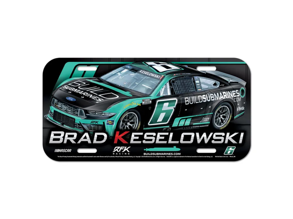 Brad Keselowski 2026 BuildSubmarines.com License Plate