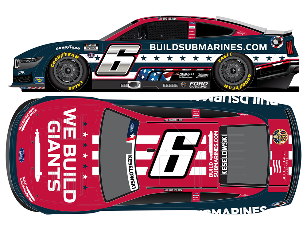 Build Subs Rfk Car Brad Keselowski 2025 BuildSubmarines.com Patriotic #6 1:24 Diecast Pre ...