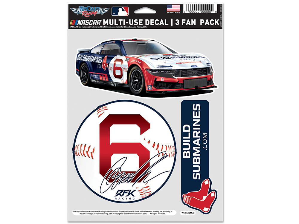 Build Subs Rfk Car Brad Keselowski BuildSubmarines.com / Boston Red Sox 3-Pack Decal - RFKshop