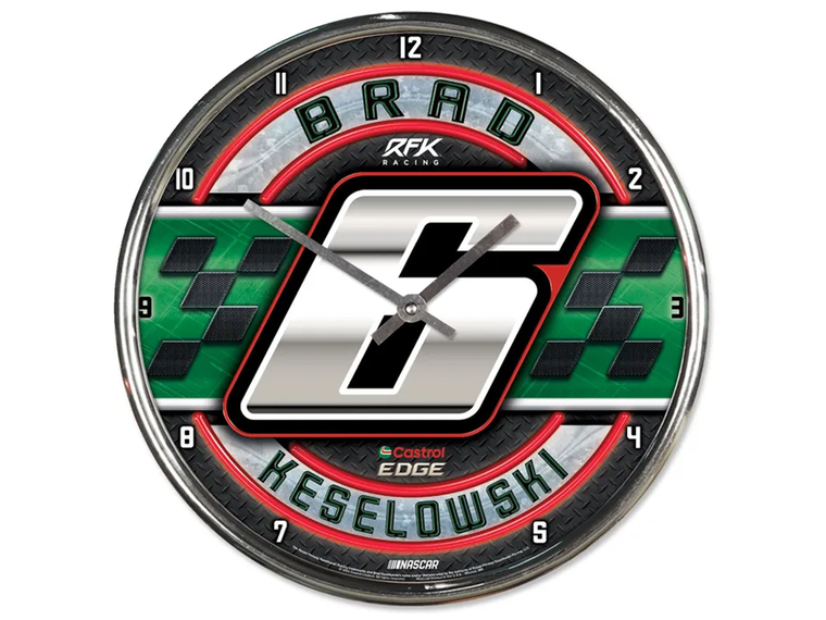 Brad Keselowski Castrol Edge Chrome Clock
