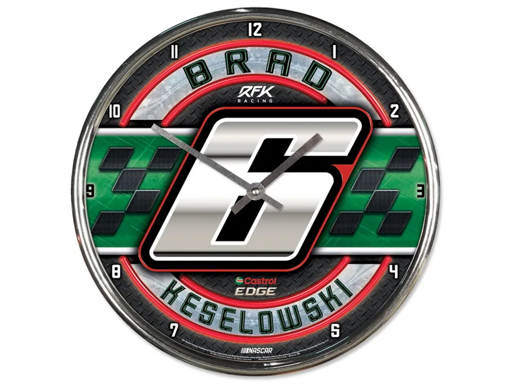 Brad Keselowski Castrol Edge Chrome Clock