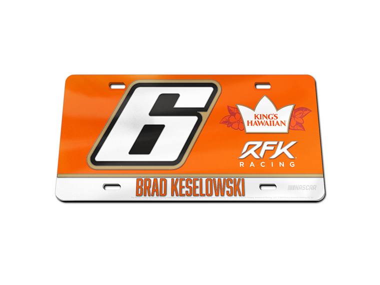 Brad Keselowski 2024 King's Hawaiian Acrylic License Plate