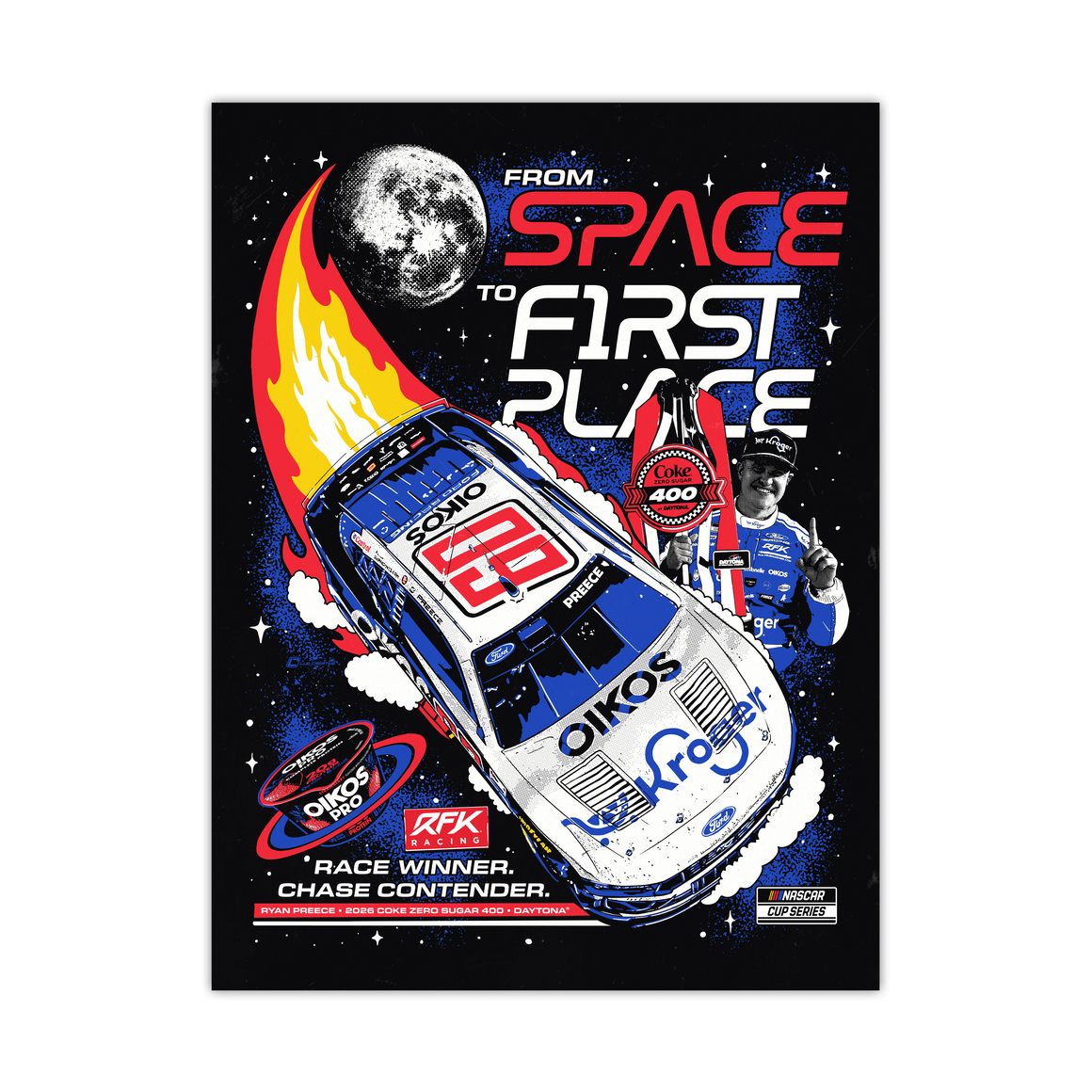 Ryan Preece Coke Zero Sugar 400 Win T-Shirt Pre-order