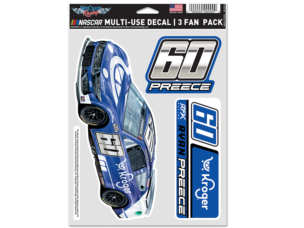 Ryan Preece Kroger 3-Pack Decal